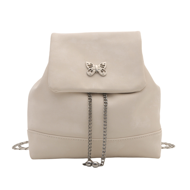 Large Capacity Women's Backpack for Commuting and Casual Wear, Autumn Style, Bucket Bag with Chain Detail, PU, Magnetic Closure - Image 4