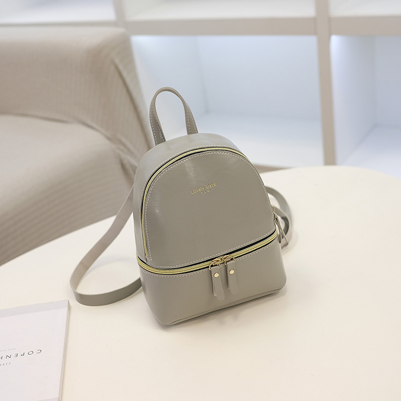 Small Retro Bucket Backpack for Women PU Leather Solid Color - Image 3