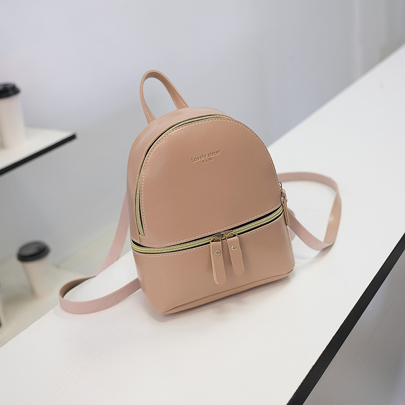 Small Retro Bucket Backpack for Women PU Leather Solid Color - Image 2