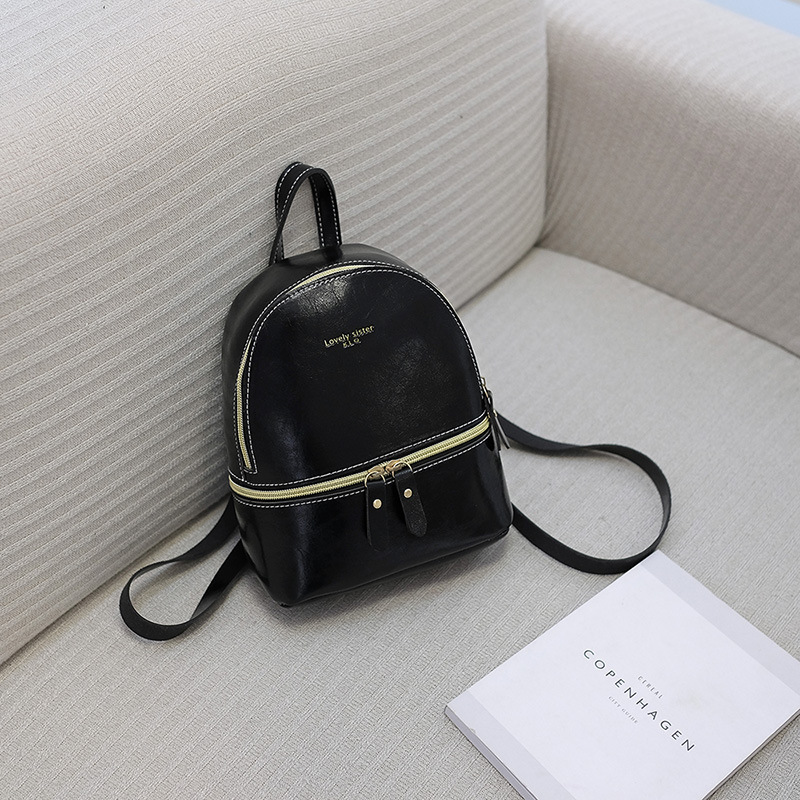 Small Retro Bucket Backpack for Women PU Leather Solid Color - Image 4