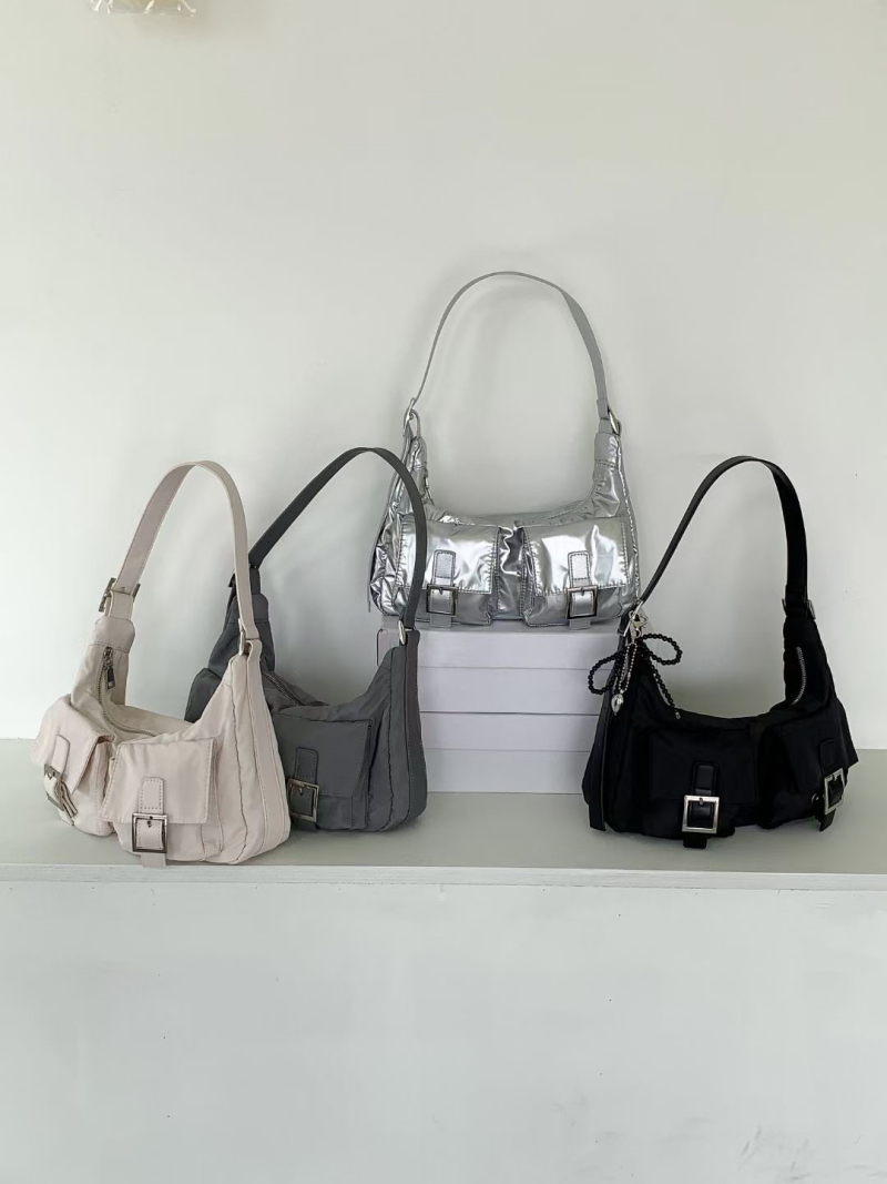 NO MORE Multi-Pocket Vintage Shoulder Tote Bag Casual Commuter Handbag