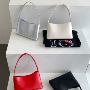 Korean Dongdaemun Solid Color Premium Versatile Underarm Handbag Tote for Women