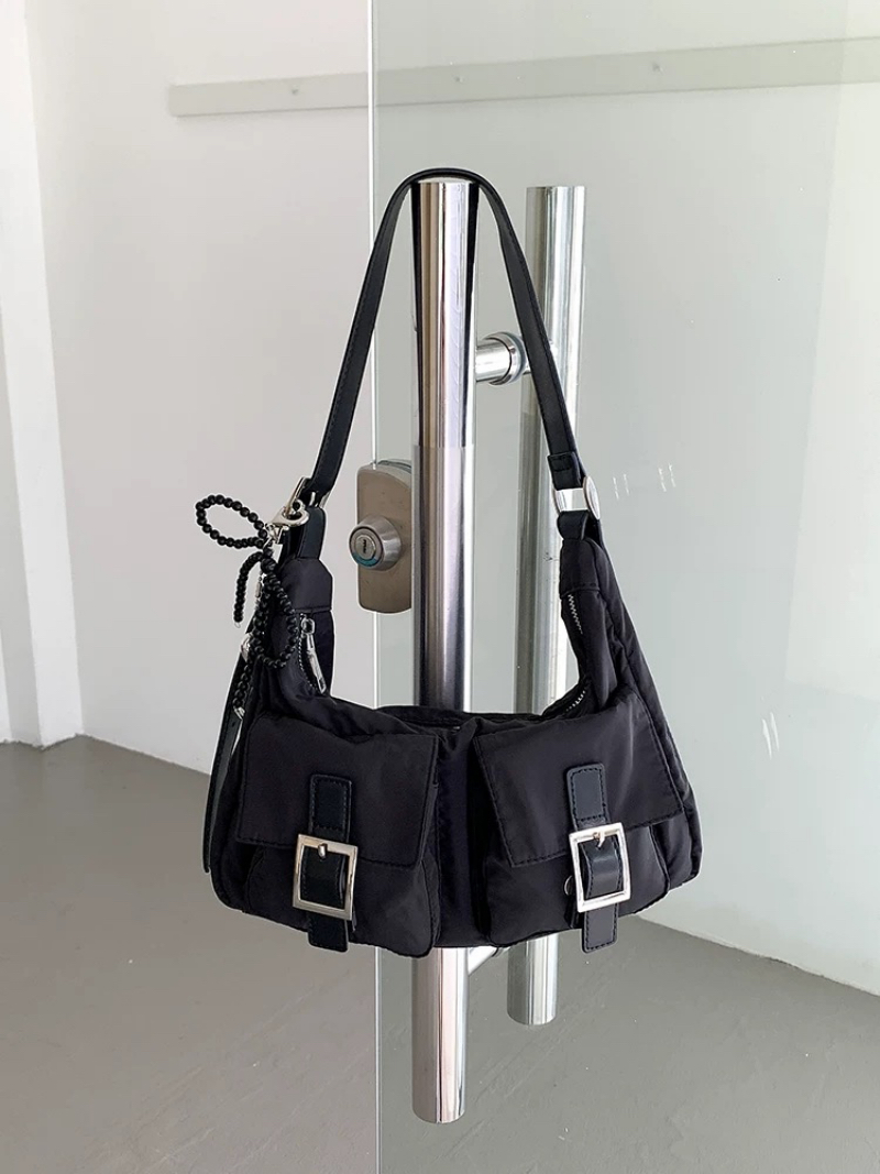 NO MORE Multi-Pocket Vintage Shoulder Tote Bag Casual Commuter Handbag - Image 3