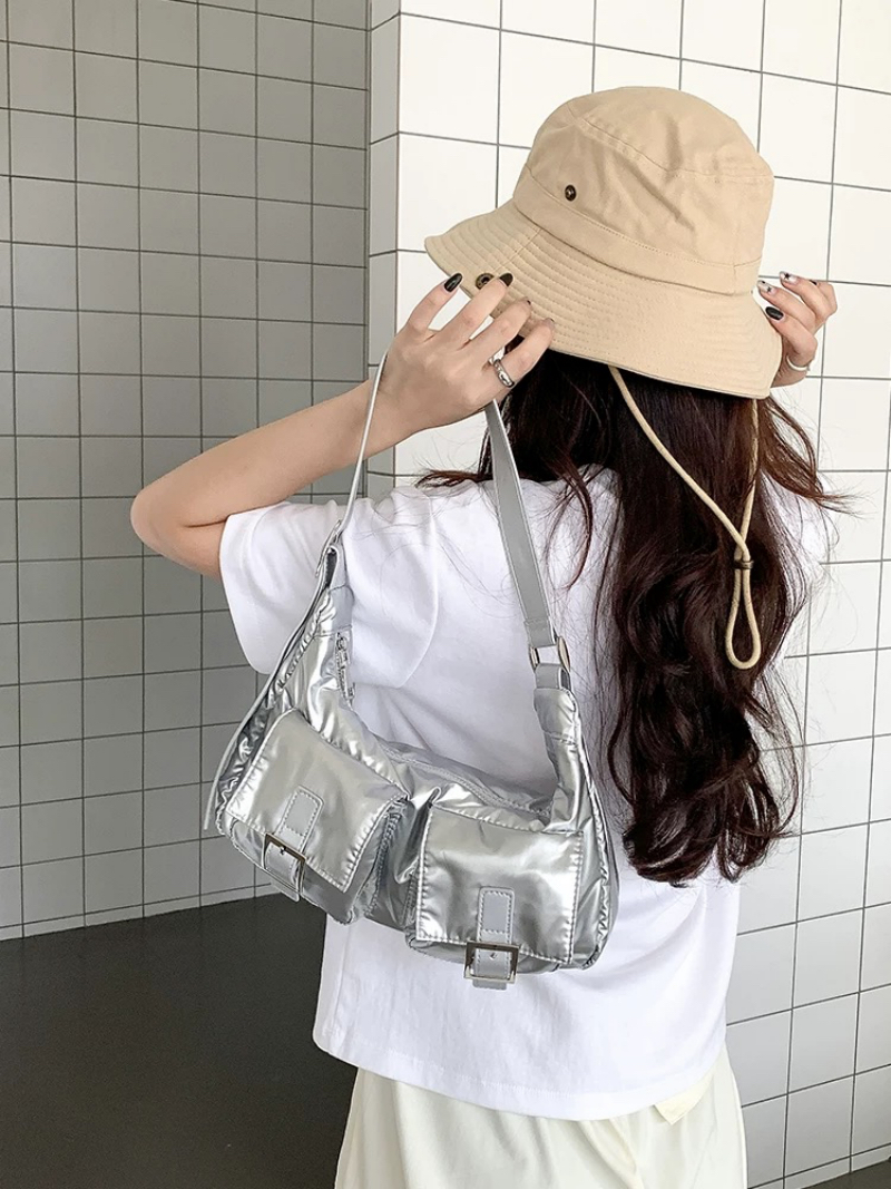 NO MORE Multi-Pocket Vintage Shoulder Tote Bag Casual Commuter Handbag - Image 2