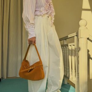 MBH Suede Lock Lazy Style Large Capacity Tote Bag Shoulder Bag