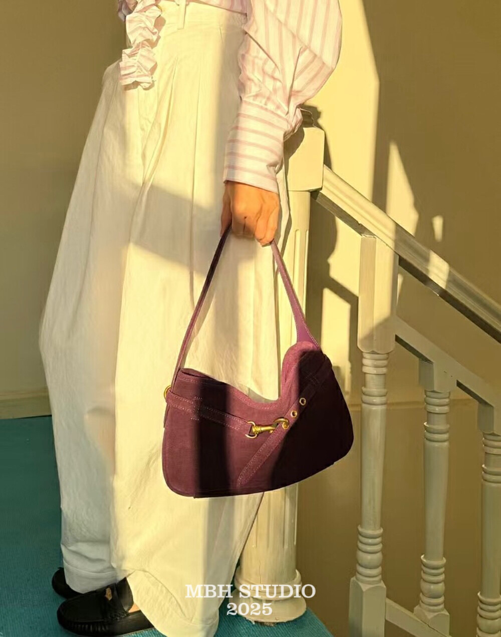MBH Suede Lock Lazy Style Large Capacity Tote Bag Shoulder Bag - Image 4