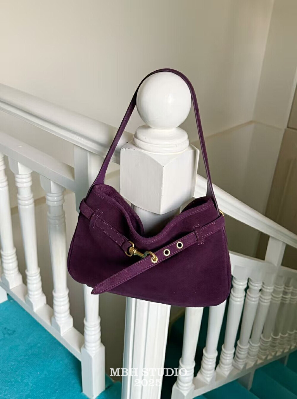 MBH Suede Lock Lazy Style Large Capacity Tote Bag Shoulder Bag - Image 3