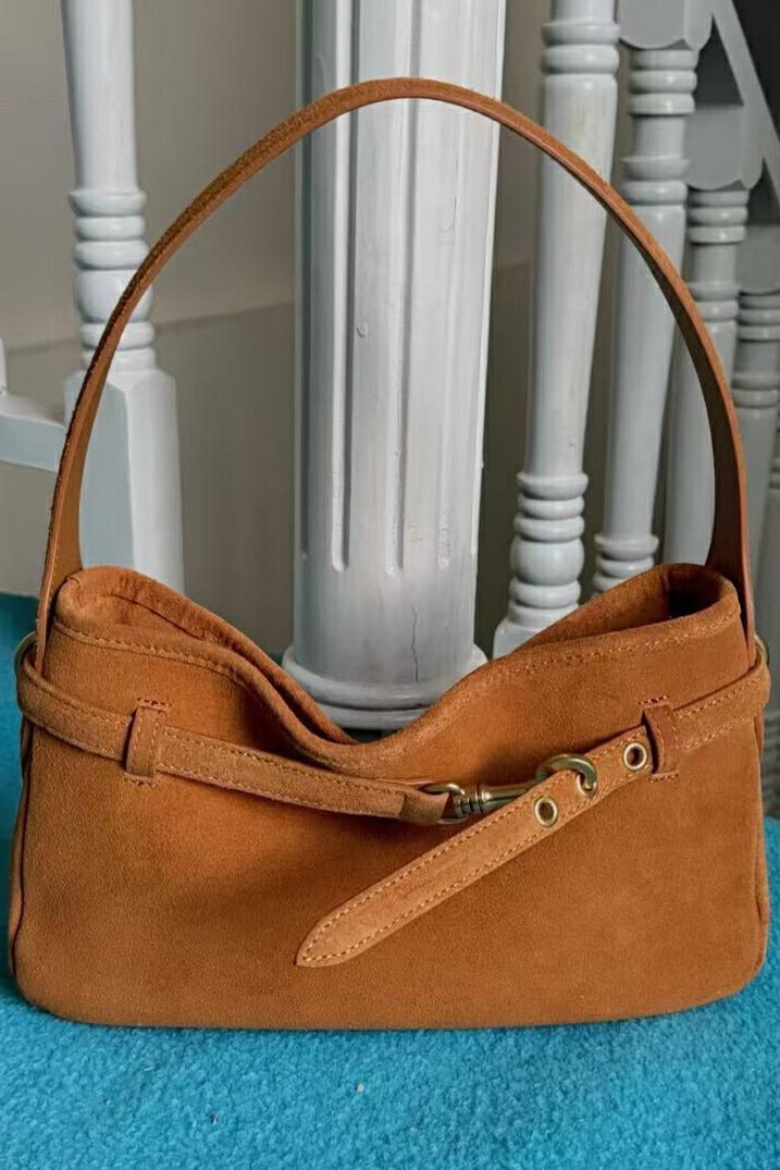 MBH Suede Lock Lazy Style Large Capacity Tote Bag Shoulder Bag - Image 5