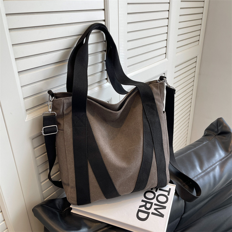Retro Japanese Canvas Tote Bag 2025 Large Capacity Campus Shoulder Crossbody Handbag - Image 4