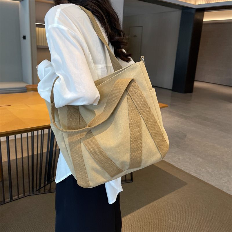 Retro Japanese Canvas Tote Bag 2025 Large Capacity Campus Shoulder Crossbody Handbag - Image 3