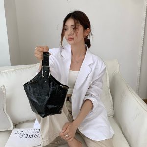 MBH Designer Oil Wax Cowhide Premium Basket Bag Crossbody Handbag with Shoulder Strap