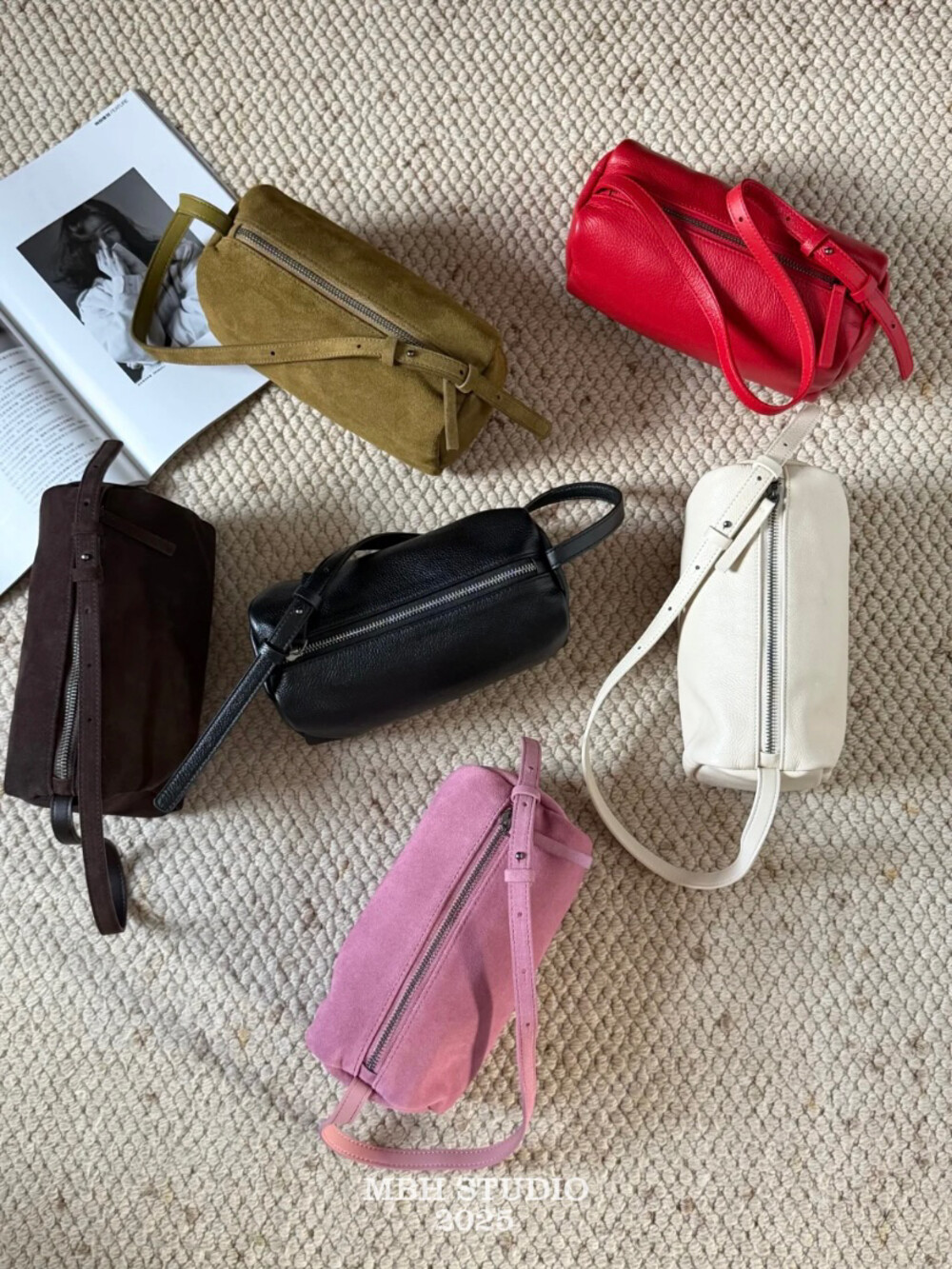MBH Women's Minimalist Boston Crossbody Bag in Pink - Image 3
